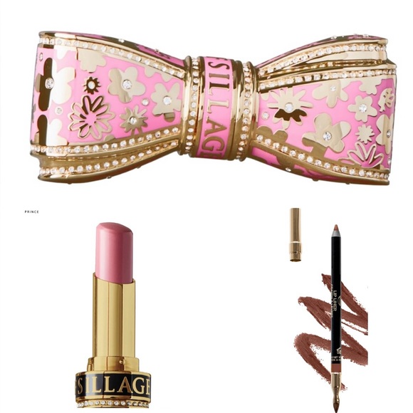 HOUSE OF SILLAGE WHISPERS OF ADMIRATION BOW LIPSTICK CASE, LIPSTICK & LIP LINER - Picture 1 of 13